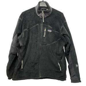 (志木)patagonia/パタゴニア R2 2002 フリースジャケット Lサイズ ブラック 黒 ジップアップ U.S.A アウター レトロ ビンテージ 希少 (o)