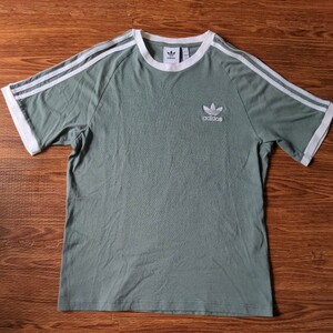 [ редкий цвет ]adidas originals Adidas Originals футболка XL размер потускнение серия зеленый cut and sewn короткий рукав футболка 
