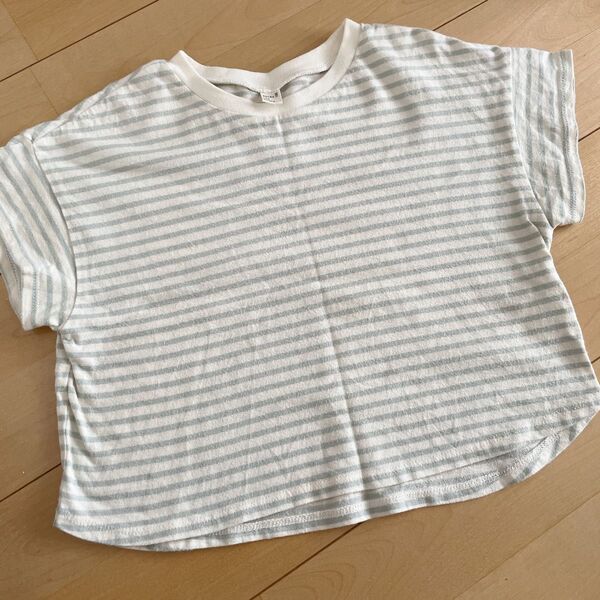 アプレレクール ビッグシルエットボーダーTシャツ 100 ミント 半袖Tシャツ