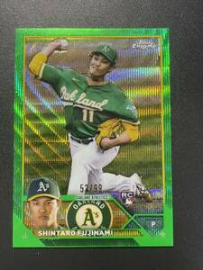 99枚限定 藤浪晋太郎 2023 Topps Chrome GREEN WAVE ルーキーカード Shintaro Fujinami Rookie Card MLBカード