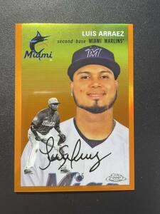 25枚限定 Luis Arraez 2023 Topps Chrome Platinum ORANGE リフラクター MLBカード