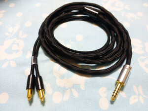 SHURE SRH1840 SRH1540 SRH1440 用 ケーブル MOGAMI 2944 八芯 ブレイド編 4.4mm5極 200cm 長め 高品質ver 黒スリーブ ( 3.5mm3極 可能)