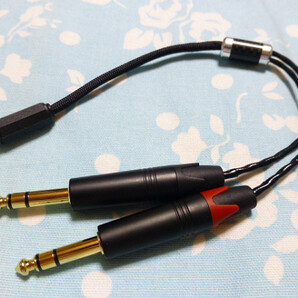 2.5mm4極 (メス) → TEAC UD-503 ADI-2 Pro 6.3mm×2 変換ケーブル MOGAMI 2944 スプリッター ( 3.5mm4極 MYTEK Digital 対応可能)