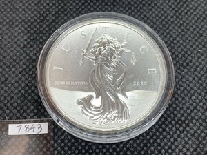 31.1グラム 2023年 (新品) ジブラルタル「正義の女神」純銀 1オンス 銀貨
