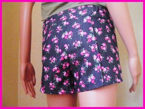  prompt decision! new goods! Smoke smoked floral print short pants lady's 38