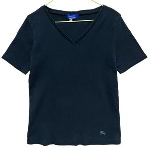 BURBERRY BLUE LABEL バーバリーブルーレーベル 半袖 Tシャツ トップス Vネック Mサイズ 黒 ブラック レディース ブランド