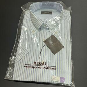  【新品未使用品】 REGAL リーガル 半袖 Yシャツ ワイシャツ ストライプ 39サイズ メンズ ブラン