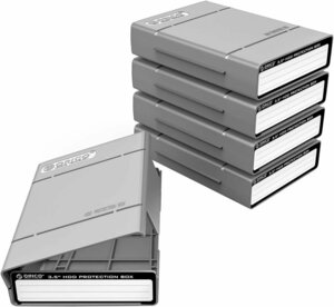５台セット ORICO ポータブル 3.5インチ ハードディスク 収納ケース HDD保管ケース 書き込みラベル付 防湿 耐衝撃 静電気防 PHP-5S