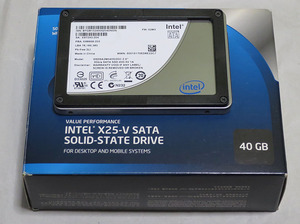 Intel SSD X25-V 40GB SATA　使用時間少な目　箱、ケーブル、ブラケット付