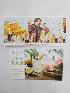 おうちでサワー・果実酒　リーフレット、狩野英孝チラシ付き