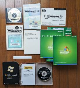 【 激レア・ワンオーナー品！ 】 Microsoft Windows 95・98・98 2nd ed・Me・XP Home ed・7 Ultimate ファーストガイド・CD・DVD等 セット