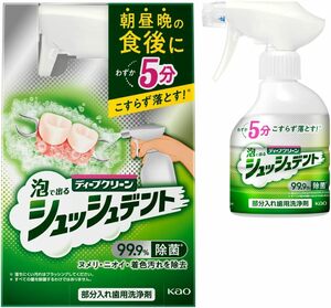 ディープクリーン 泡で出てくる シュッシュデント 部分入れ歯用洗浄剤 本体 270ml わずか5分 泡が 密着洗浄