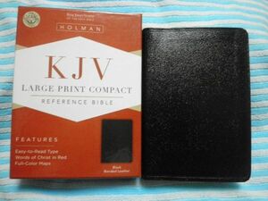 Bible King James Version: Black Bonded Leather Compact Bonded Leather bigger print with case