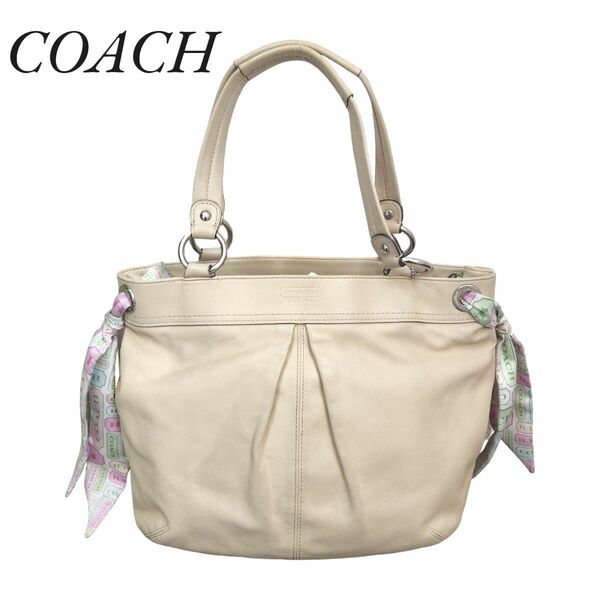 COACH　コーチ　トートバッグ　カイラ　スカーフ　ベージュ　F13556