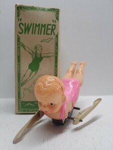 TOYLAND TOY SWIMMERzen мой тип 1930 годы подлинная вещь сделано в Японии cell Lloyd жестяная пластина плавание с ящиком смешанные товары 