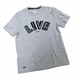 C345-① LACOSTE L!VE ラコステライブ 半袖 Tシャツ ティシャツ トップス カットソー メンズ 4 グレー 