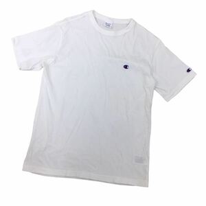 ND181-⑨ Champion チャンピオン 半袖 Tシャツ トップス プルオーバー クルーネック コットン 綿100% ホワイト系 メンズ XL