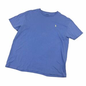 ND181-18 POLO RALPH LAUREN ポロラルフローレン 半袖 Tシャツ トップス プルオーバー クルーネック コットン 綿100% ブルー系 メンズ XL