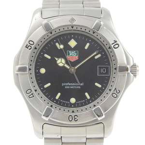 TAG HEUER タグホイヤー プロフェッショナル 2000 962.006R 腕時計 SS クオーツ アナログ表示 メンズ 黒文字盤【I140324024】中古