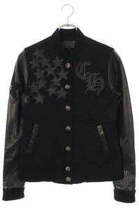 クロムハーツ Chrome Hearts LETTERMAN STAR/レターマン サイズ:M クロスボールボタンスターレザーパッチブルゾン 中古 SJ02