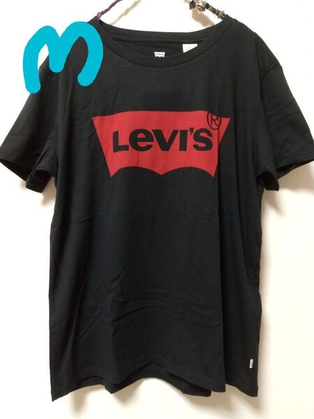 【美品】Levi's リーバイス M ロゴTシャツ メンズTシャツ ブラック Tシャツ ブラック