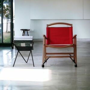 Hilander Sling Red Canvas Folding Chair #HANSEN #Getama #Kermit 北欧 ヴィンテージ スツール チェア ヤコブセン クリント フィンユール