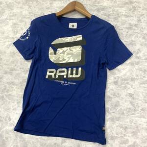 QQ ▼ 都会のカジュアルウェア '着心地抜群' G-STAR RAW ジースター ロウ コットン100% 半袖 ロゴプリント Tシャツ size:M メンズ トップス