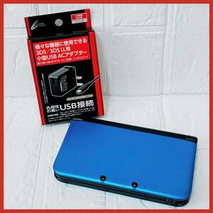 【動作確認済】ニンテンドー 3DS LL 本体 ブルー×ブラック BLUE×BLACK 任天堂 Nintendo 3DSLL ニンテンドー ACアダプター 初期化済