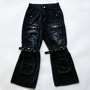 Japanese Label Y2K denim flare pants 14t