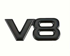 【即日発送！2個セット】 V8エンブレムステッカー 『ブラック』 3Dメタル接着 汎用 アメ車 