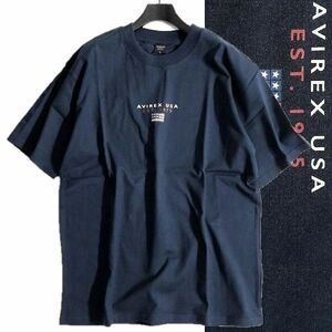 AVIREX アヴィレックス ブロックフラッグ×ミニロゴ レギュラーフィット クルーネック 半袖 Tシャツ カットソー 6123294 L ▲015▼bus432us