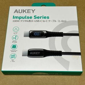 新品未開封 AUKEY Impulse Series 100W デジタル表示USB-C to C ケーブル 1m CB-CC13