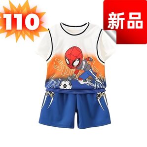 スパイダーマン 上下セット 短パン 半袖 スポーツウェア 110cm