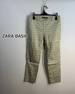 訳あり■ZARA BASIC ザラベーシック■総柄 ローライズパンツ パックポケットダミー スペイン製 レディース サイズ:04☆BH-387