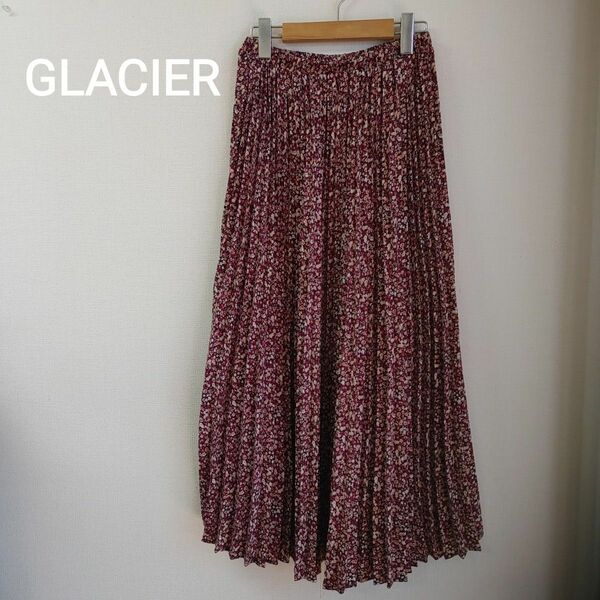 ハニーズの「GLACIER」のプリーツ ロングスカート 花柄