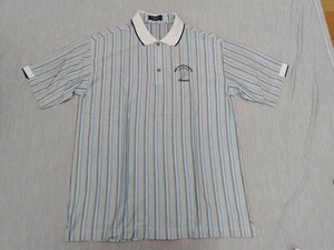 [munsingwear classic] Munsingwear wear Classic men's polo-shirt with short sleeves size L stripe blue blue Golf wear fashion 