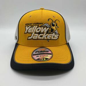 新品 未使用 YELLOW JACKETS 蜂 刺繍ワッペンロゴ ベースボールキャップ 6パネル US買付 イエロー ホワイト アメリカ フュージョン帽子 