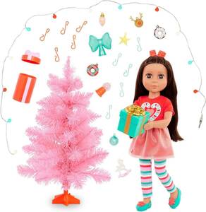 Glitter Girls 14-inch Doll Set Brown Hair & Brown Eyes Christmas 海外 即決