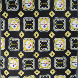 Pittsburgh Steelers Necktie NFL Medallion Logos Black 100% Silk Eagles Wings 海外 即決