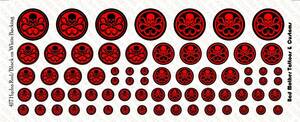 Scale Decals: Hydra Red and Black logos - Waterslide Decals on White Backing 海外 即決