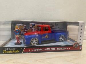 Jada Toys DC Bombshells 1956 Ford F100 with Supergirl 1/24 Scale Diecast Vehicle 海外 即決