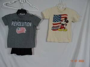 Disney Mickey Mouse T-Shirt NE Revolution T Shirt Garanimals Black Shorts 5T 3pc 海外 即決