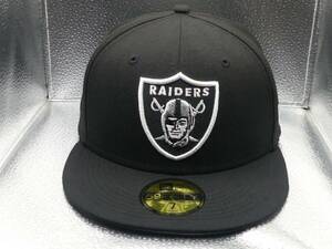 Las Vegas Raiders New Era 59Fifty Size 7 Fitted Hat Cap Stickers Black 100% Wool 海外 即決