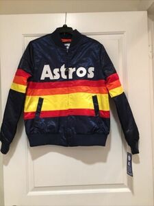 Houston Astros Kate Upton Starter Rainbow Throwback Satin Jacket: Small 海外 即決