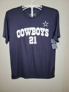 Dallas Cowboys Authentic Mens Large #21 Ezekiel Elliott Blue T-Shirt L191 海外 即決