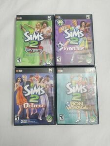 PC The Sims 2 Deluxe With 3 Expantion Packs University FaceTime Bon Voyage 海外 即決