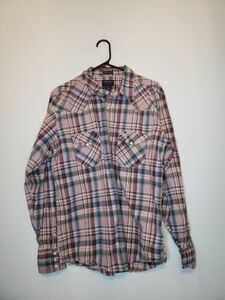 American Eagle Outfitters Men's Sz L Shirt Pearl Snap Front Vintage Slim Fit 海外 即決