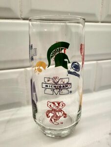 NEW NCAA Football "Big Ten" Logo'd Classic Drinking Glass - All Logos Represent 海外 即決