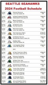 Seattle Seahawks 2024 NFL Football Schedule Refrigerator Magnet 4 by 7 inch 海外 即決