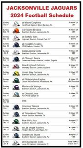 Jacksonville Jaguars 2024 NFL Football Schedule Refrigerator Magnet 4 by 7 inch 海外 即決